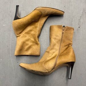 Vintage Cole Haan Tan Heeled Boots with cowhide finish
